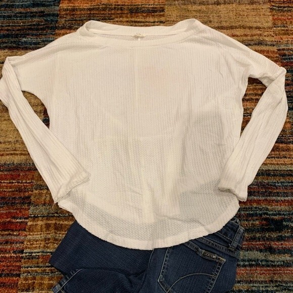 Aeropostale size small white oversized layering basic tee shirt - Picture 1 of 5